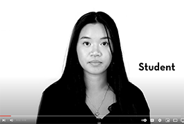  A teenage girl with the word student next to her